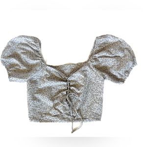 Sophie Rue Women’s NWT Blue and White Floral Crop Top Size M